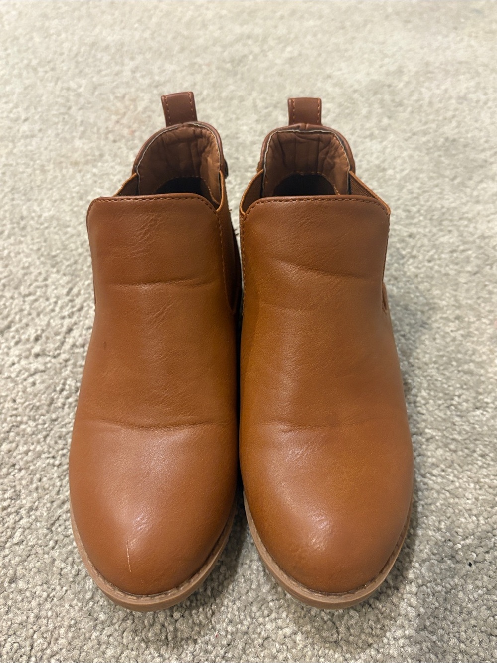 Kids Tan Slip-On Ankle Boots - Classic Chelsea Style